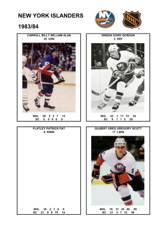 NHL nyi 1983-84 foto hracu2