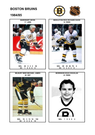 NHL bos 1984-85 foto hracu5