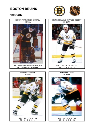 NHL bos 1985-86 foto hracu9